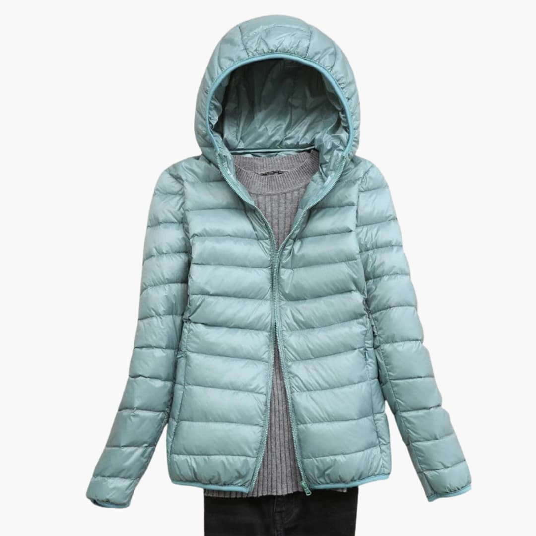 Beatrice - Women’s Quilted Padded Jacket with Zip Closure and Stand Collar