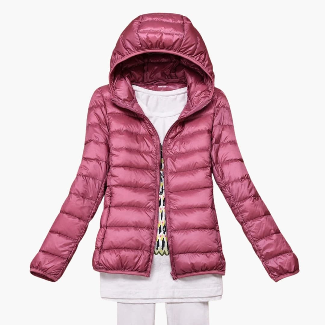 Beatrice - Women’s Quilted Padded Jacket with Zip Closure and Stand Collar