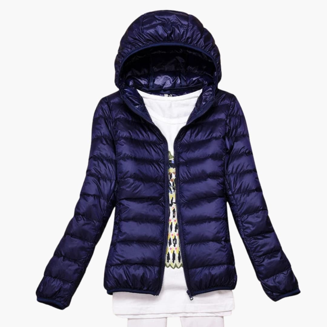 Beatrice - Women’s Quilted Padded Jacket with Zip Closure and Stand Collar