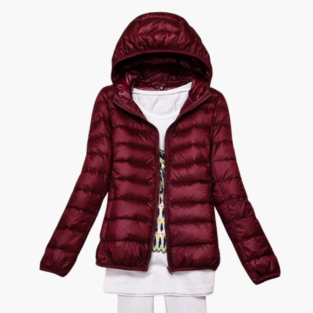 Beatrice - Women’s Quilted Padded Jacket with Zip Closure and Stand Collar
