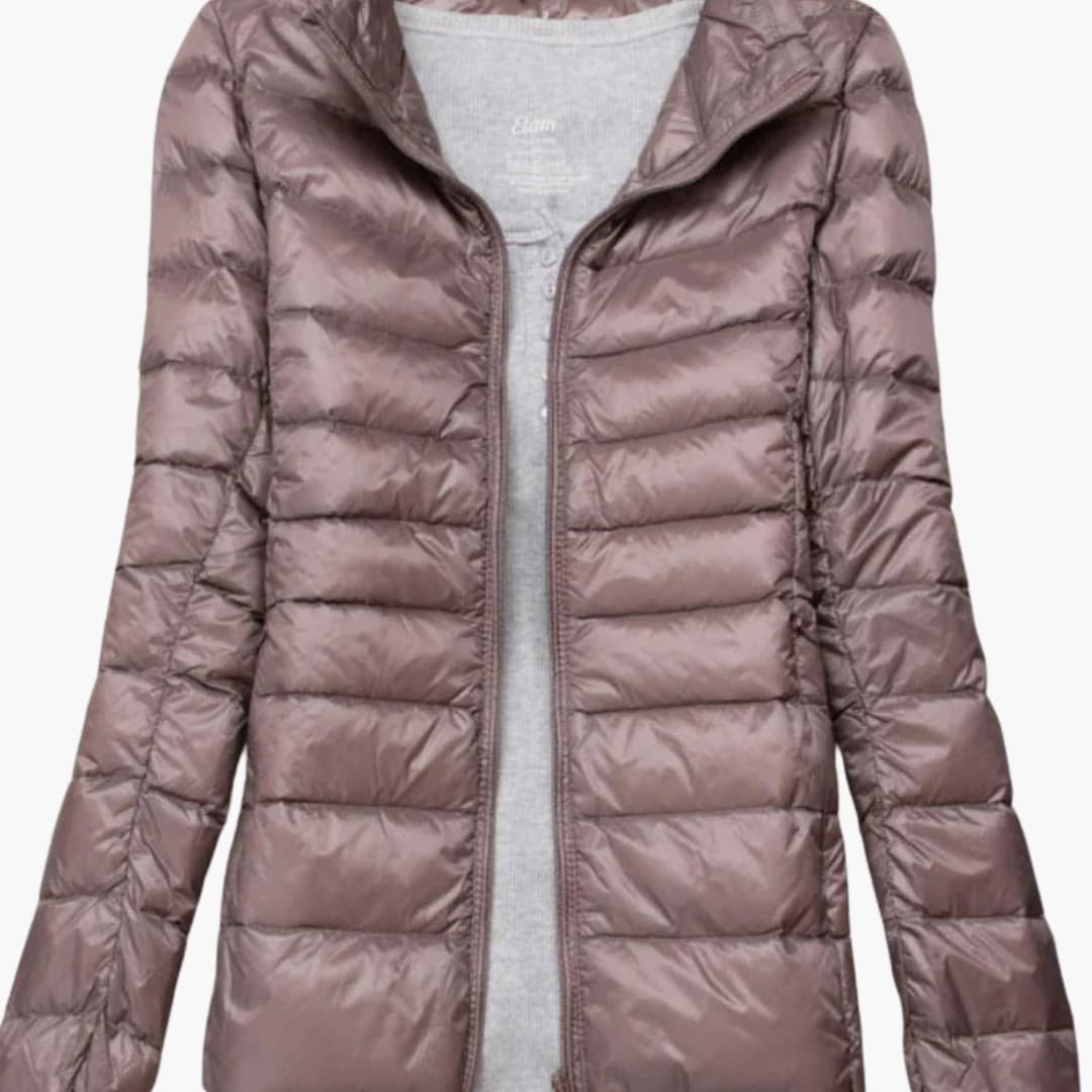 Beatrice - Women’s Quilted Padded Jacket with Zip Closure and Stand Collar
