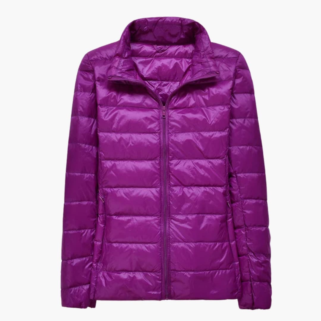 Beatrice - Women’s Quilted Padded Jacket with Zip Closure and Stand Collar