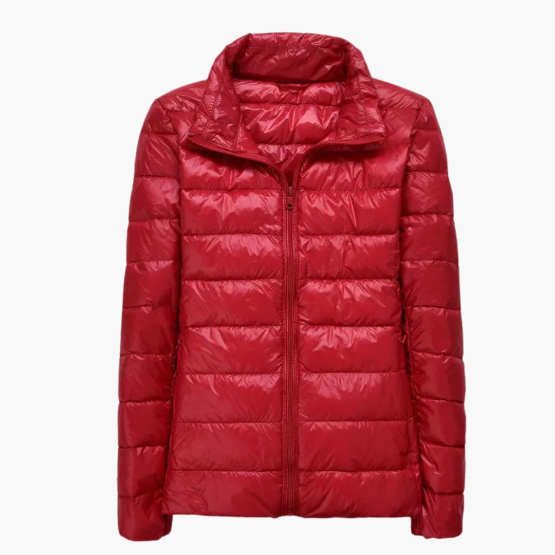 Beatrice - Women’s Quilted Padded Jacket with Zip Closure and Stand Collar