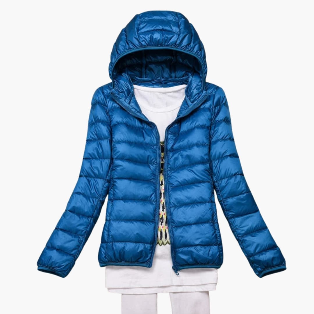 Beatrice - Women’s Quilted Padded Jacket with Zip Closure and Stand Collar
