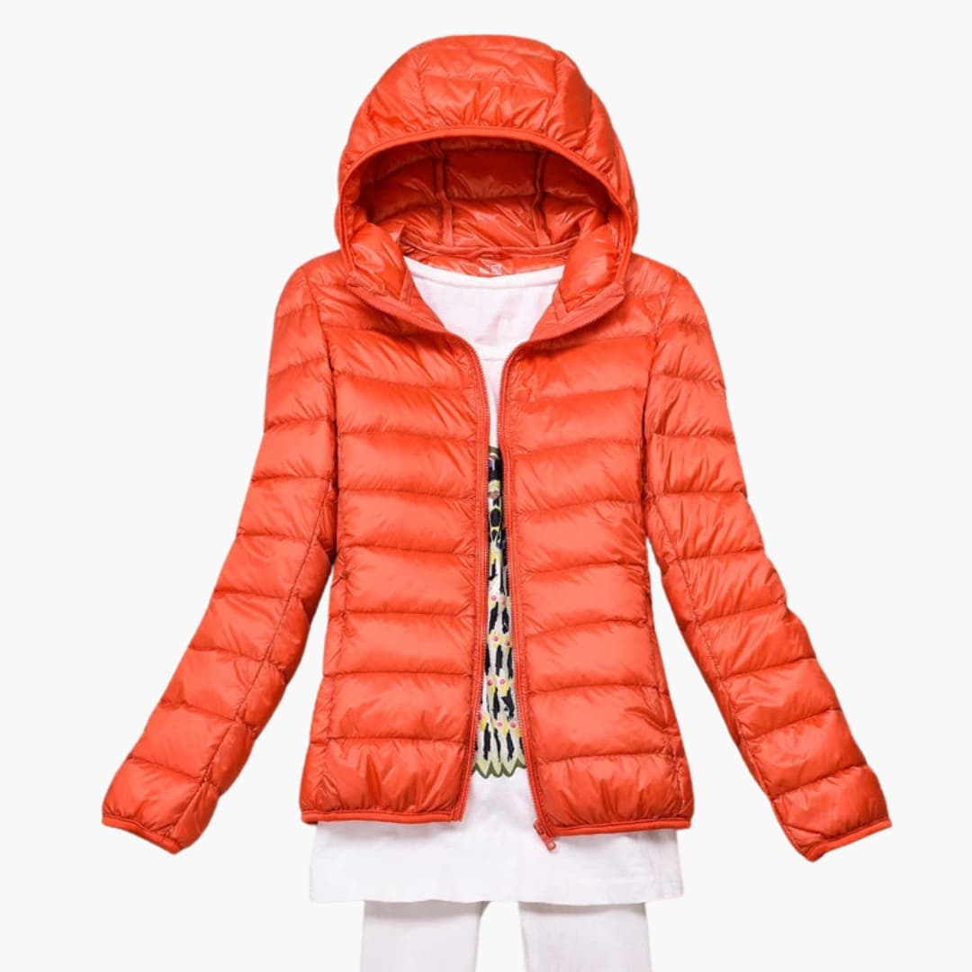Beatrice - Women’s Quilted Padded Jacket with Zip Closure and Stand Collar