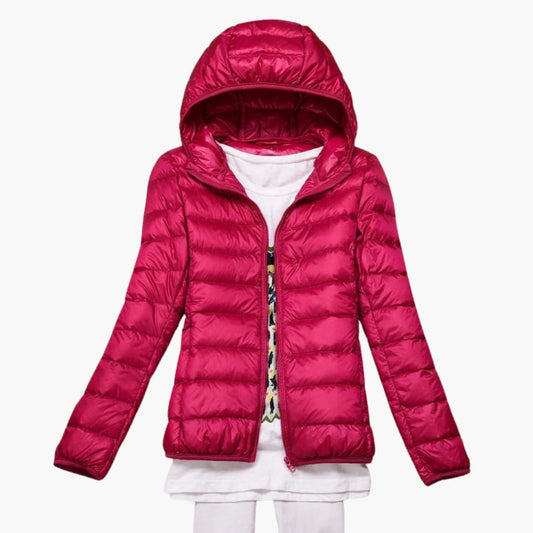 Beatrice - Women’s Quilted Padded Jacket with Zip Closure and Stand Collar