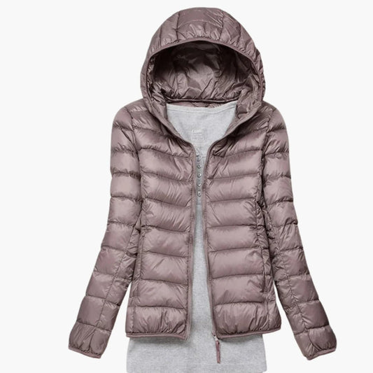 Beatrice - Women’s Quilted Padded Jacket with Zip Closure and Stand Collar